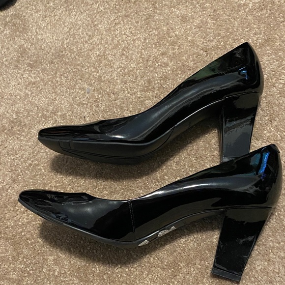 Marc Fisher Black Patent Square-Toe Flats - Picture 6 of 7